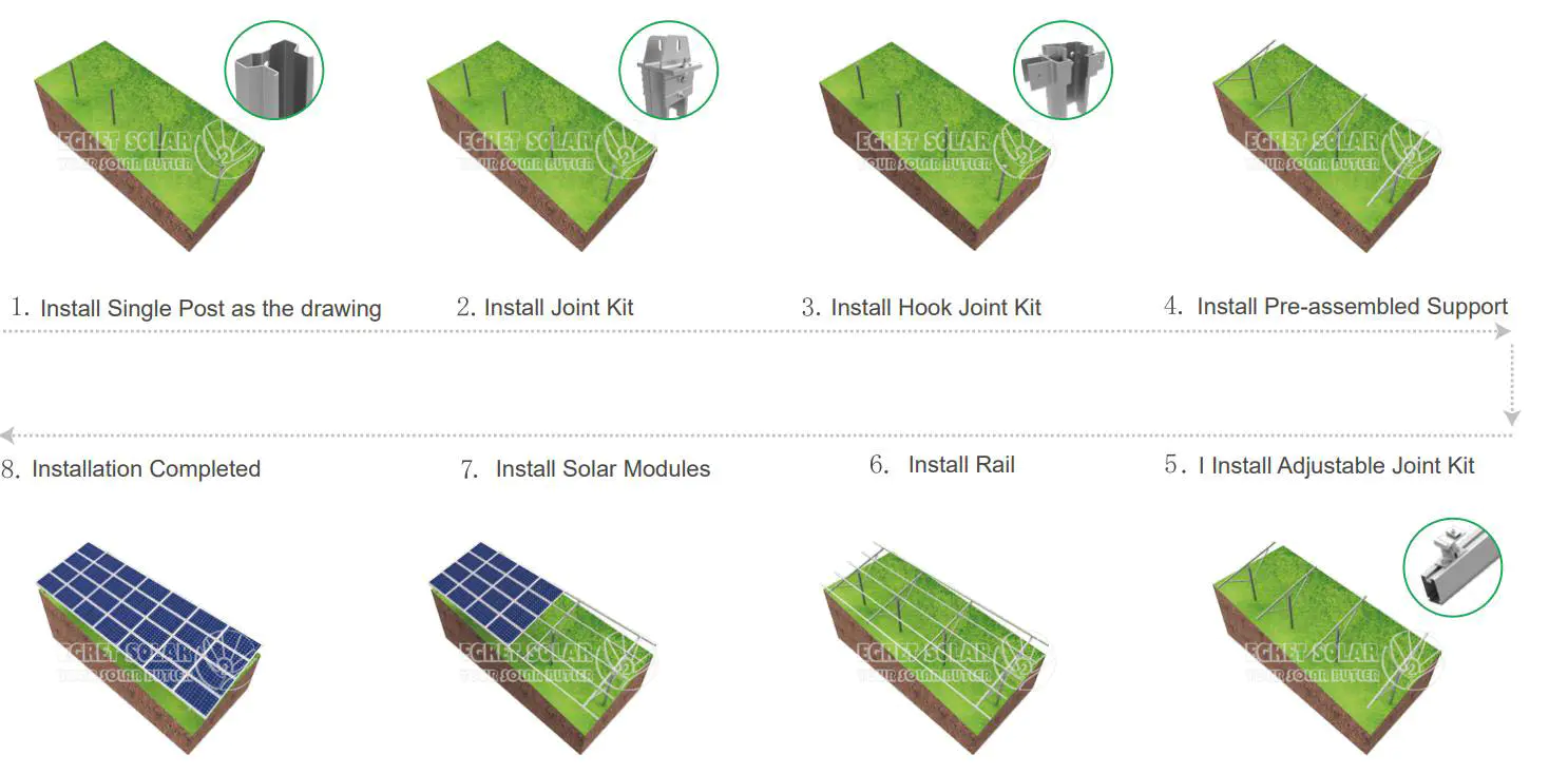 Solar Pile Foundation Ground Mounting System